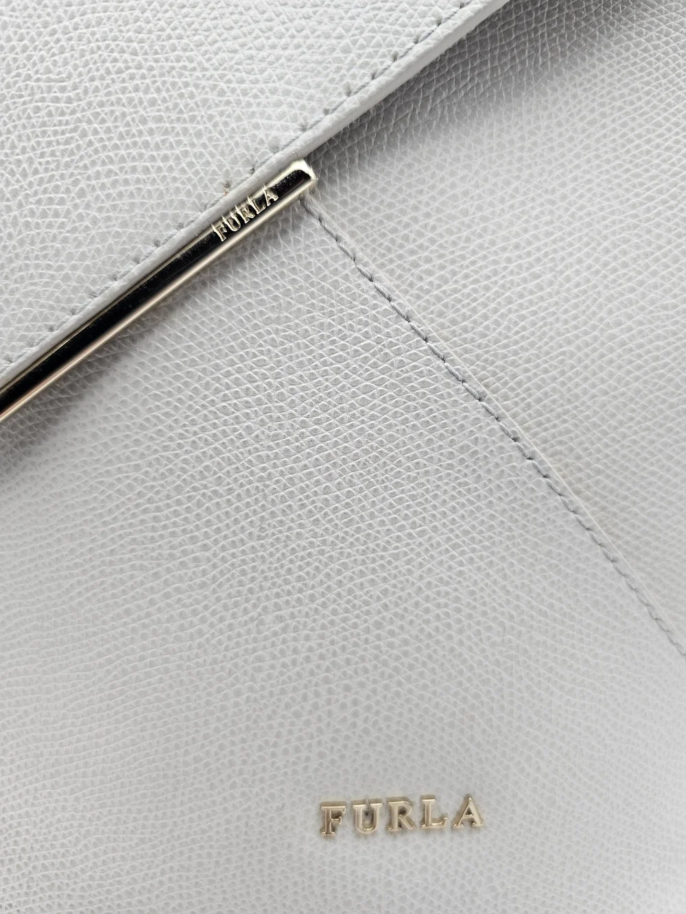Furla Light Cream Envelope Top-Handle Satchel